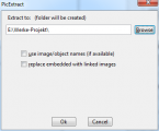 Screenshot for Extract embedded images and replace embedded images with linked images: PicExtract